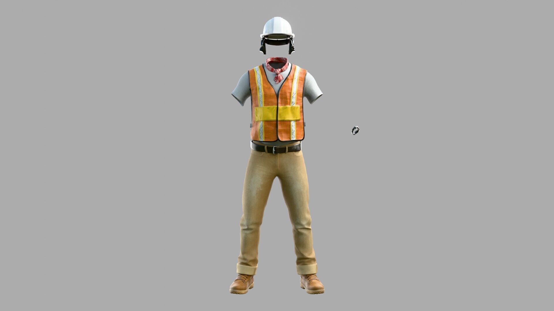 Construction Worker Outfit 3 3D model_2