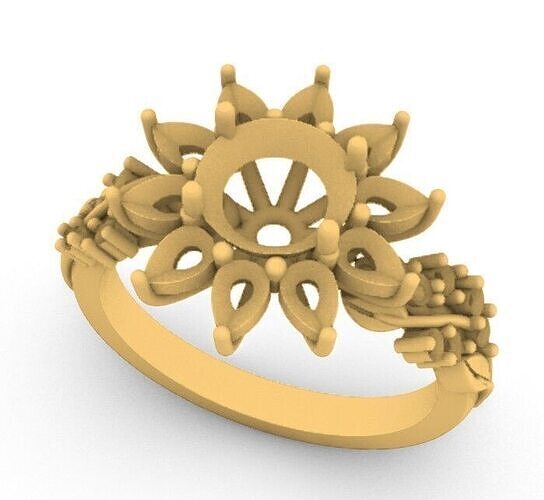Sunflower ring anillo girasol 3D print model