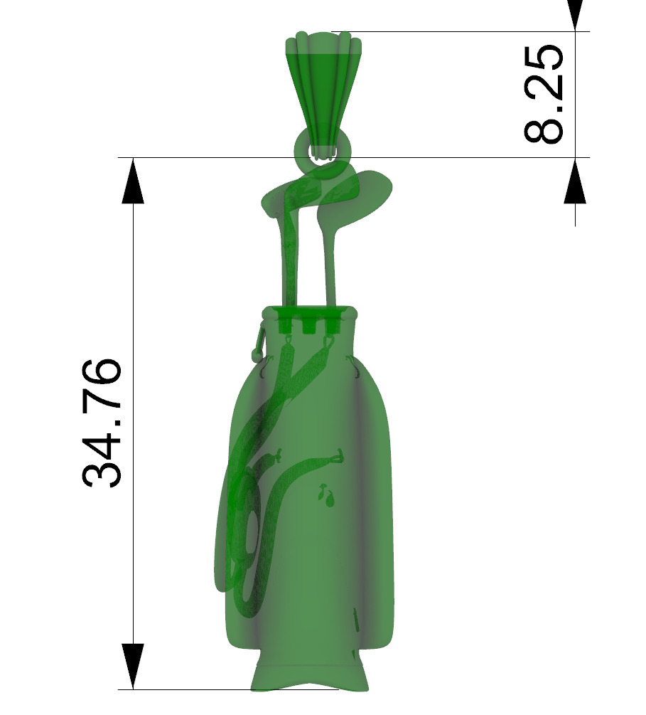 Golf Bag Clubs Sports Pendant Necklace JEWELRY 3D print model_38