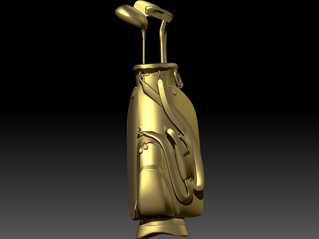 Golf Bag Clubs Sports Pendant Necklace JEWELRY 3D print model_1