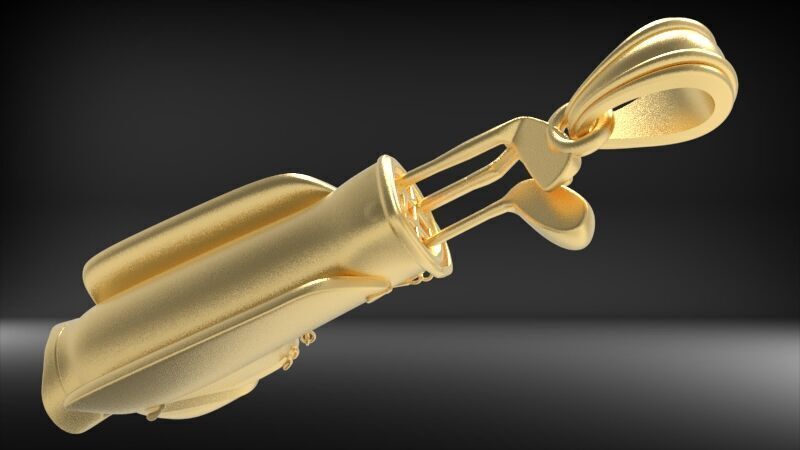 Golf Bag Clubs Sports Pendant Necklace JEWELRY 3D print model_8