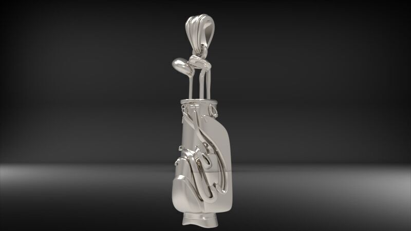 Golf Bag Clubs Sports Pendant Necklace JEWELRY 3D print model_37