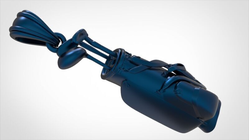 Golf Bag Clubs Sports Pendant Necklace JEWELRY 3D print model_10