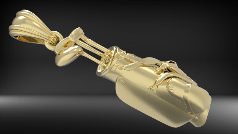 Golf Bag Clubs Sports Pendant Necklace JEWELRY 3D print model_4