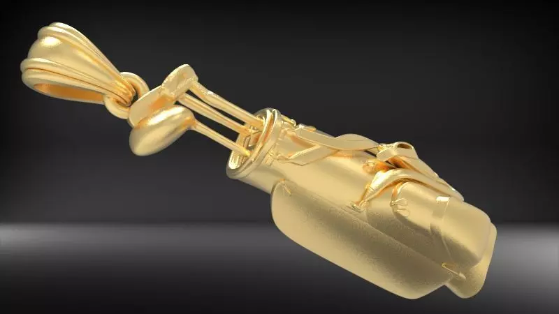 Golf Bag Clubs Sports Pendant Necklace JEWELRY 3D print model_0