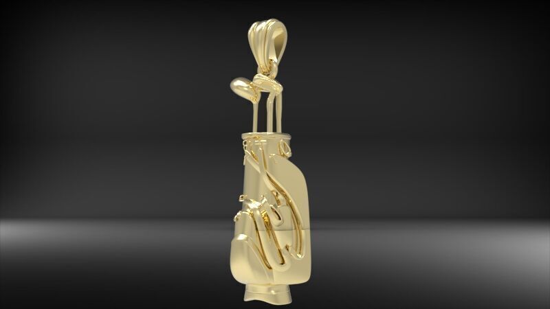 Golf Bag Clubs Sports Pendant Necklace JEWELRY 3D print model_33