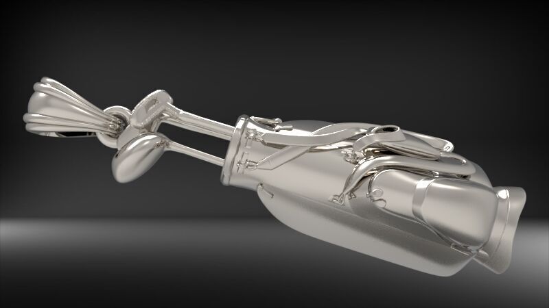 Golf Bag Clubs Sports Pendant Necklace JEWELRY 3D print model_27