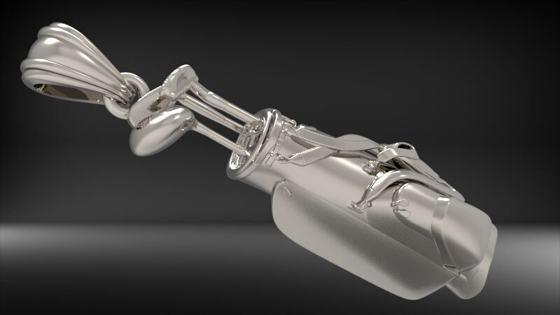 Golf Bag Clubs Sports Pendant Necklace JEWELRY 3D print model_26