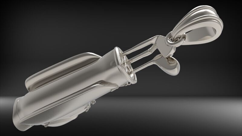 Golf Bag Clubs Sports Pendant Necklace JEWELRY 3D print model_17