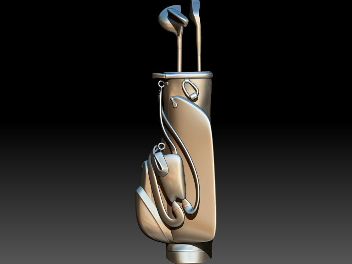 Golf Bag Clubs Sports Pendant Necklace JEWELRY 3D print model_35