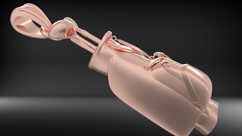 Golf Bag Clubs Sports Pendant Necklace JEWELRY 3D print model_29