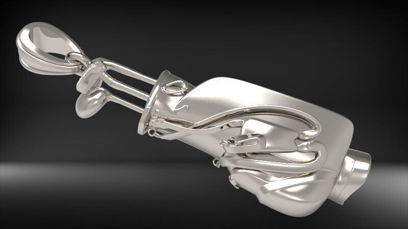 Golf Bag Clubs Sports Pendant Necklace JEWELRY 3D print model_25