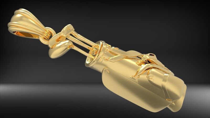 Golf Bag Clubs Sports Pendant Necklace JEWELRY 3D print model_15