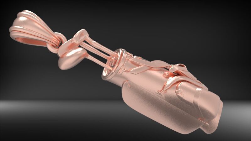 Golf Bag Clubs Sports Pendant Necklace JEWELRY 3D print model_3