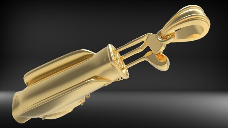 Golf Bag Clubs Sports Pendant Necklace JEWELRY 3D print model_11