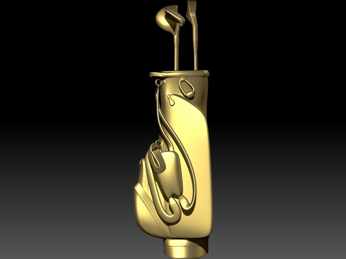 Golf Bag Clubs Sports Pendant Necklace JEWELRY 3D print model_2