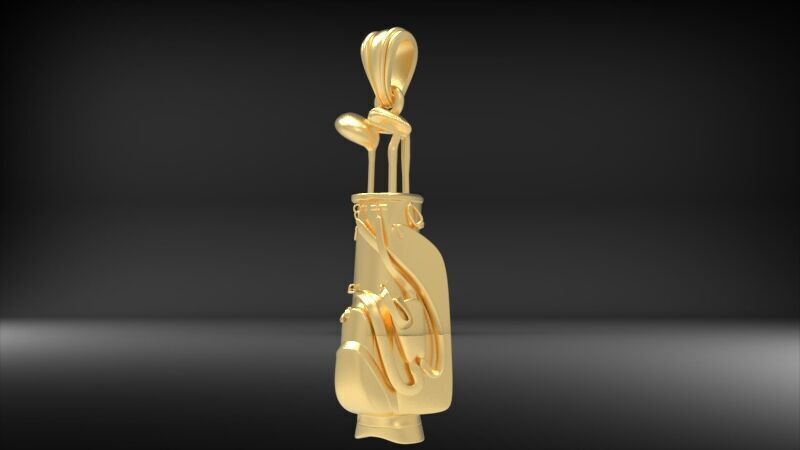 Golf Bag Clubs Sports Pendant Necklace JEWELRY 3D print model_21