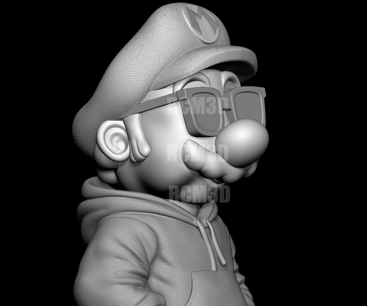 Super Mario urban style statue 3D print model_6