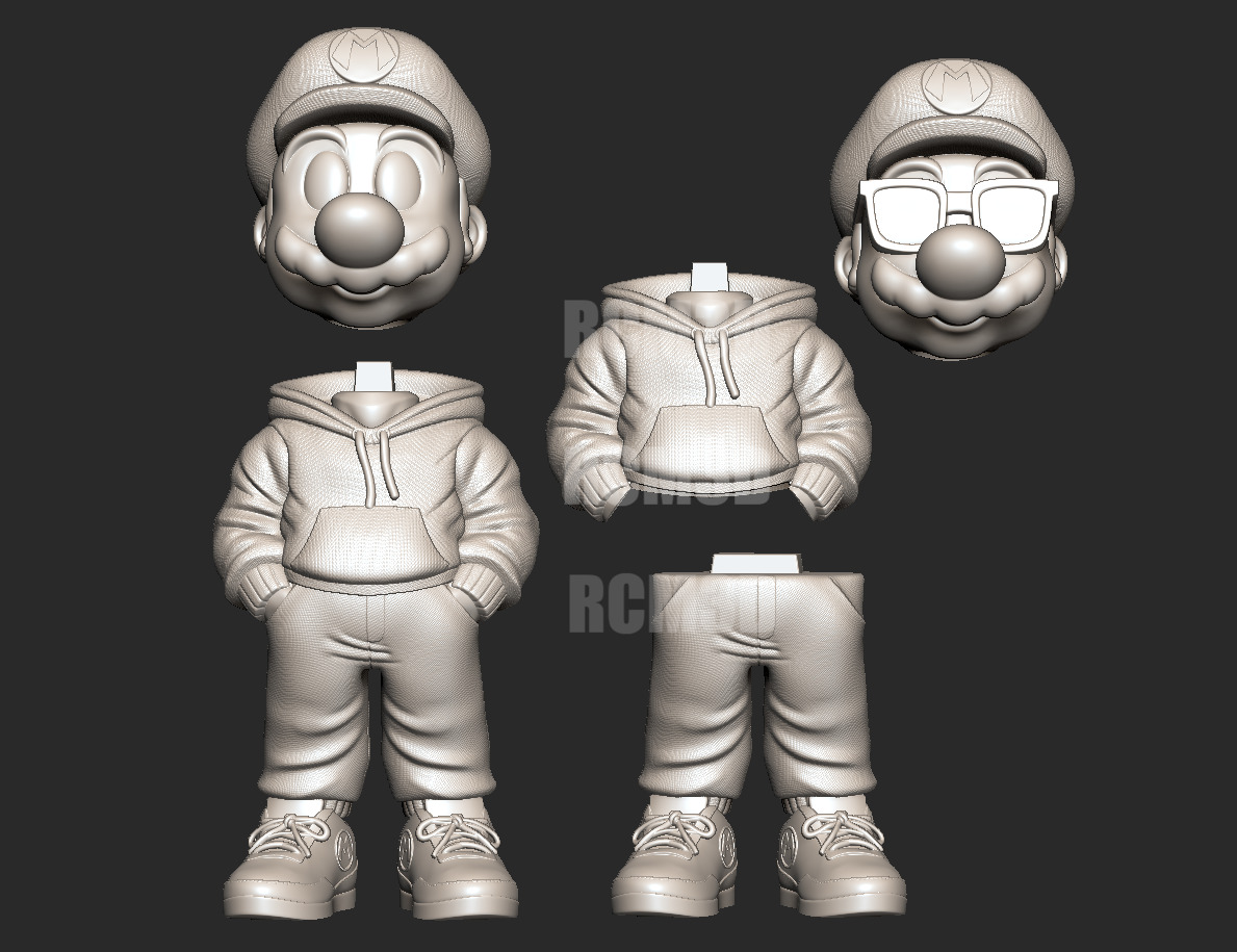 Super Mario urban style statue 3D print model_4