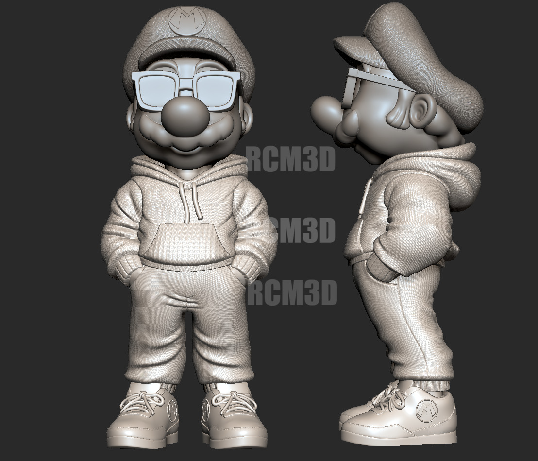 Super Mario urban style statue 3D print model_2