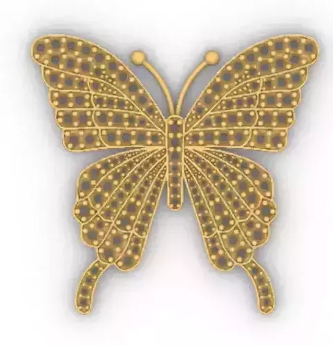 Butterfly diamonds pendant dije mariposa con diamantes 3D print model