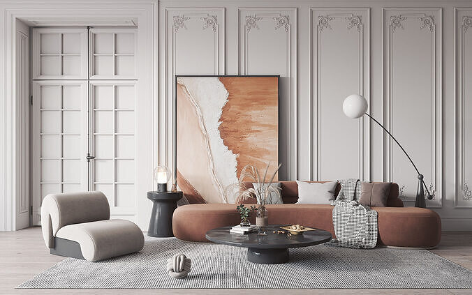 House sofa background hall House sofa background 3D model