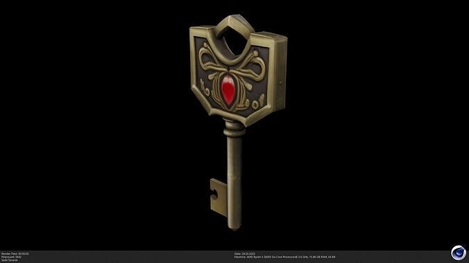 Mystic Enchanted Key - AI Low-poly 3D model