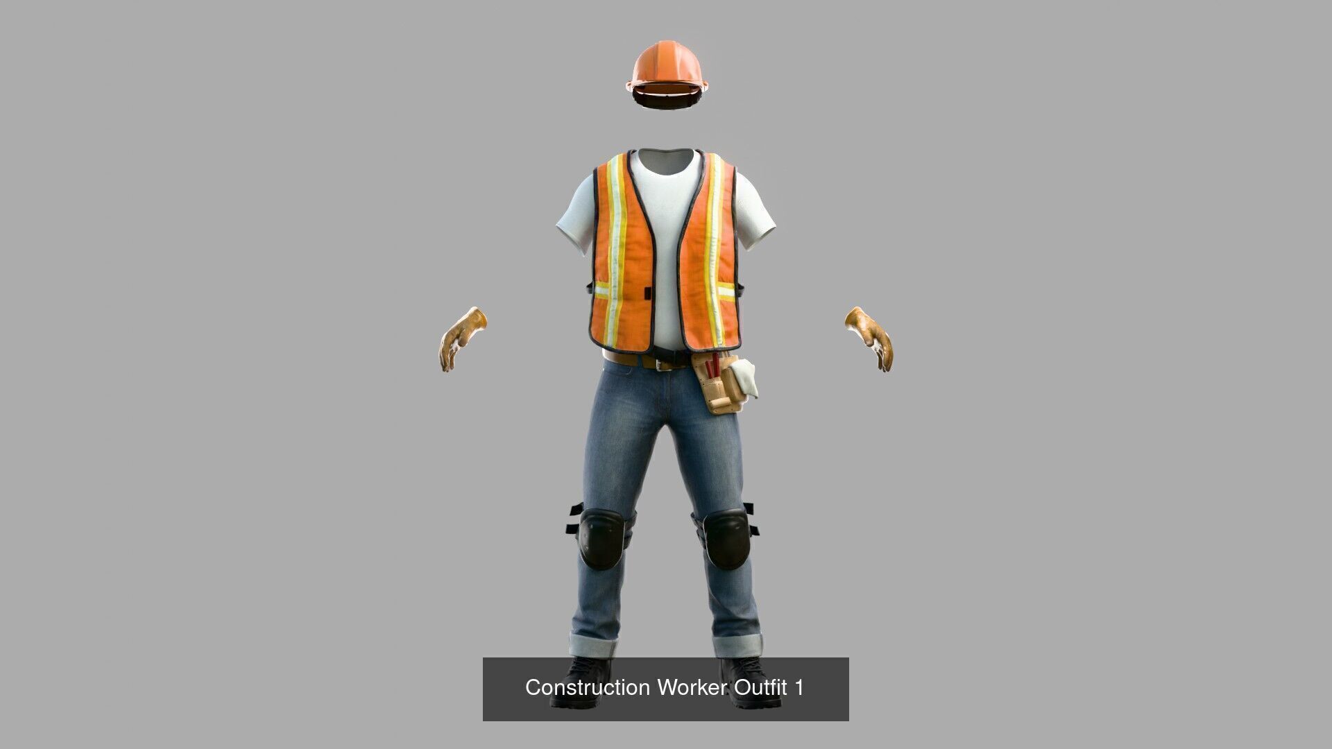 Construction Worker Outfits 3D Model Collection_2