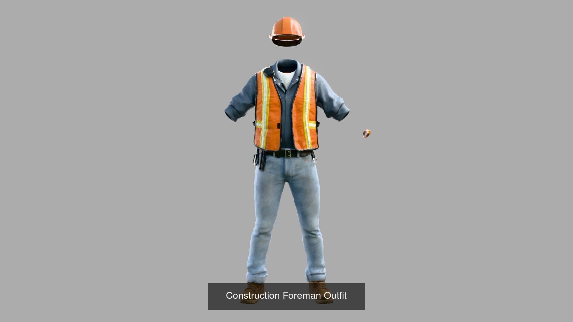 Construction Worker Outfits 3D Model Collection_1