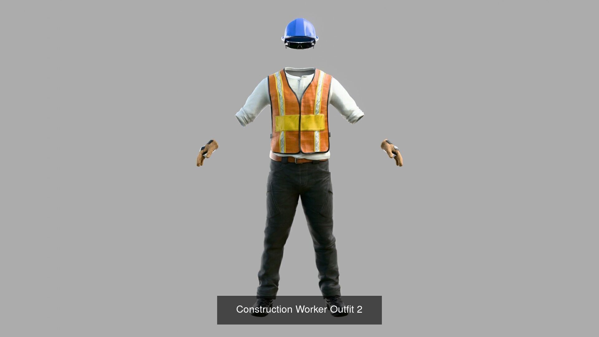 Construction Worker Outfits 3D Model Collection_3