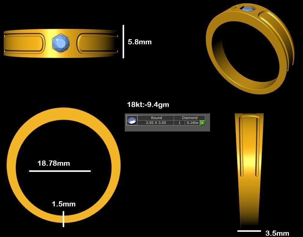 Mens Ring 3D print model_9