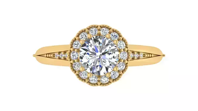 Elegant Blue Sapphire Halo Engagement Ring