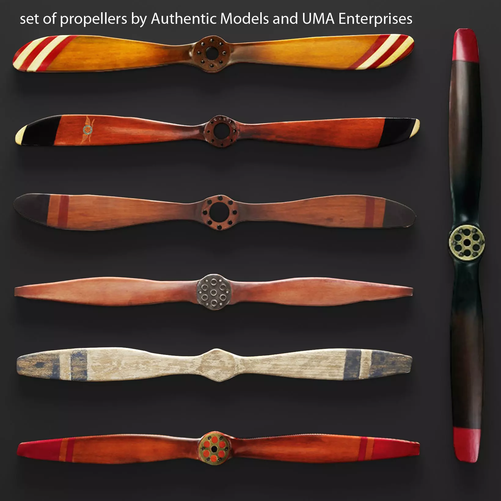 Set propeller by Authentic Models and UMA Enterpri 3D 3D model_0