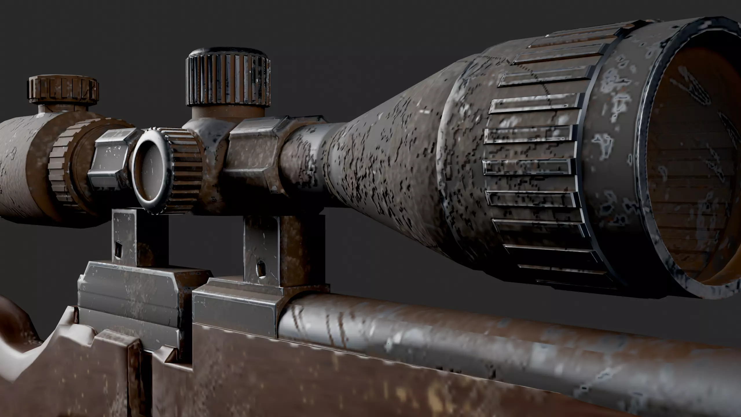 BROKEN RIFLE Free low-poly 3D model