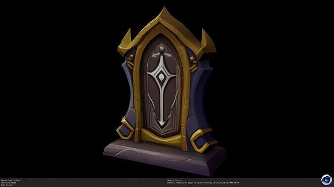 Stylized Fantasy Gravestone - AI Low-poly 3D model