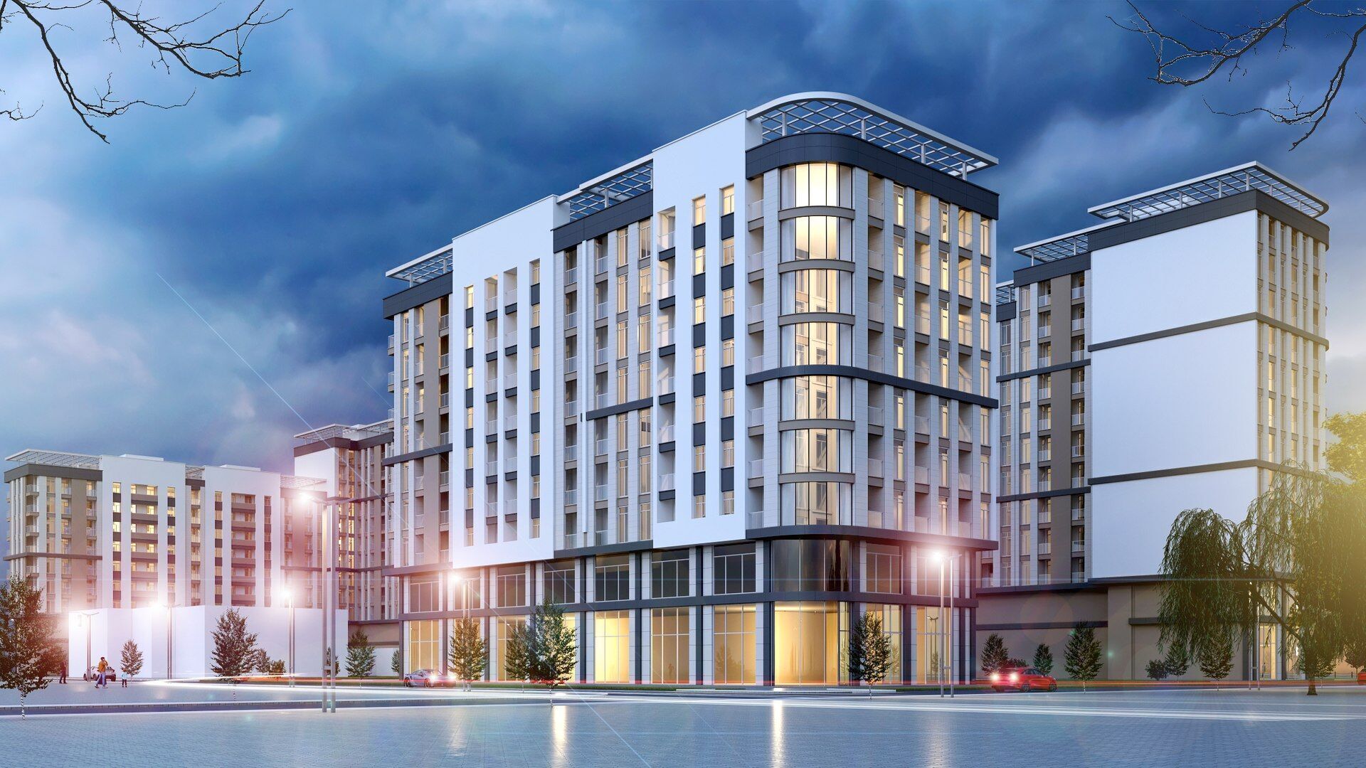 residence building Low-poly 3D model_2