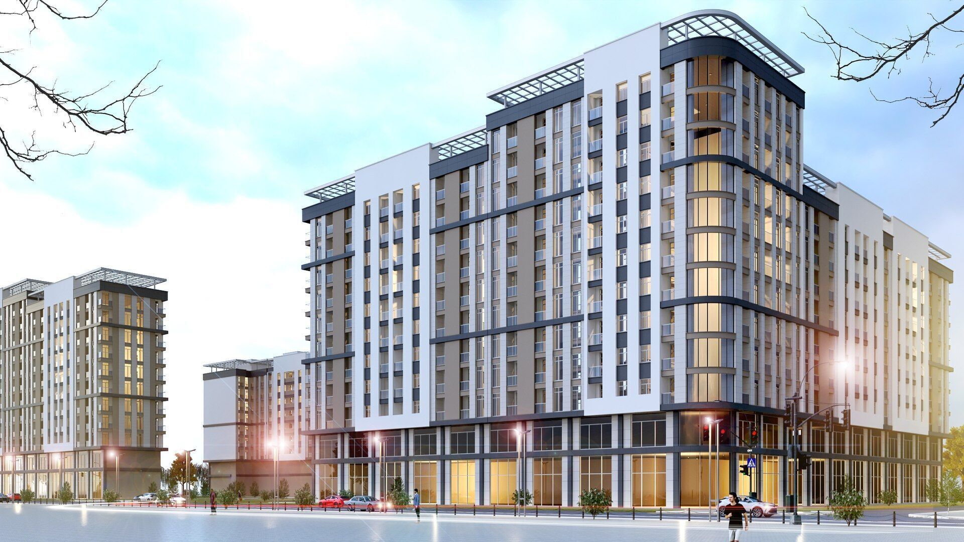 residence building Low-poly 3D model_1