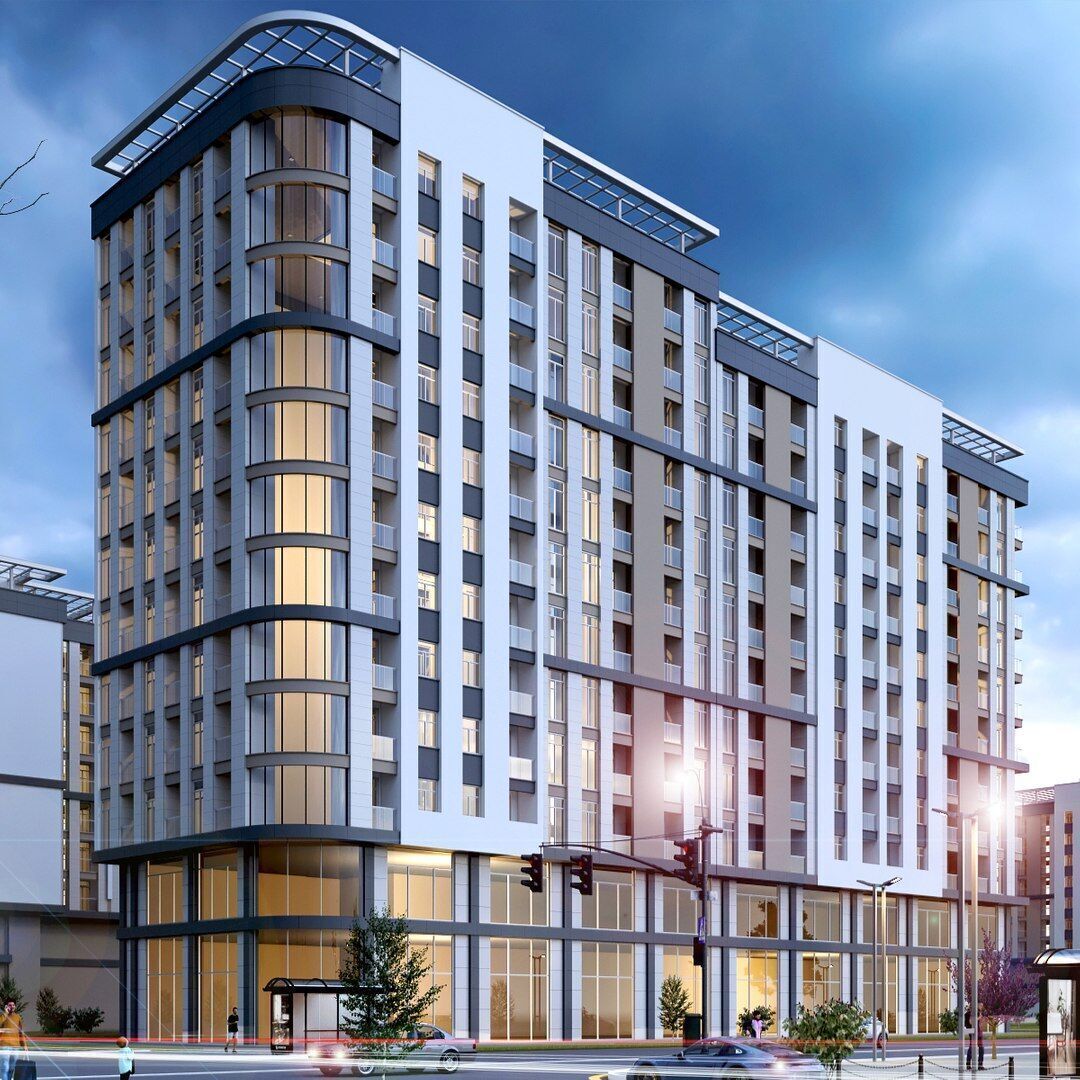 residence building Low-poly 3D model_4