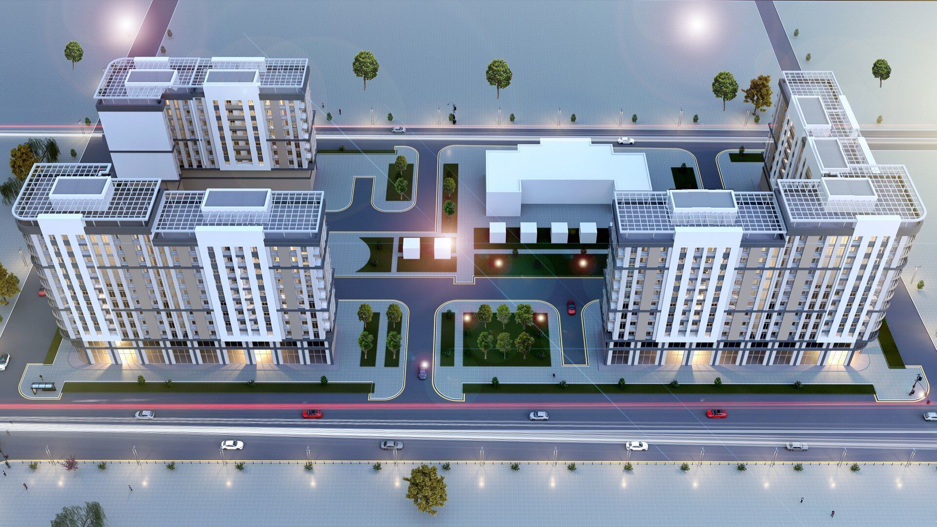 residence building Low-poly 3D model_5