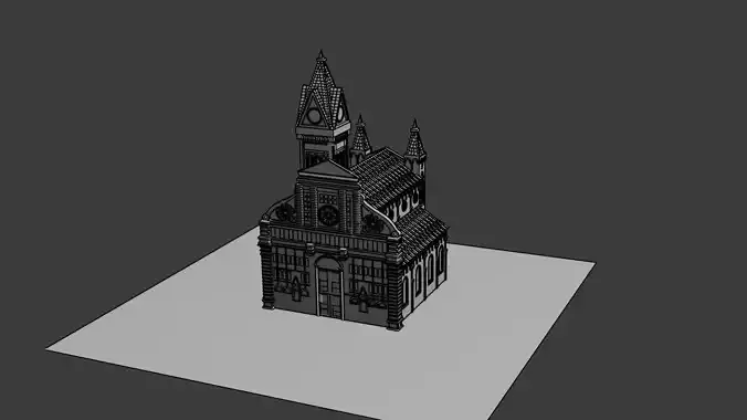 Medieval village-temple building