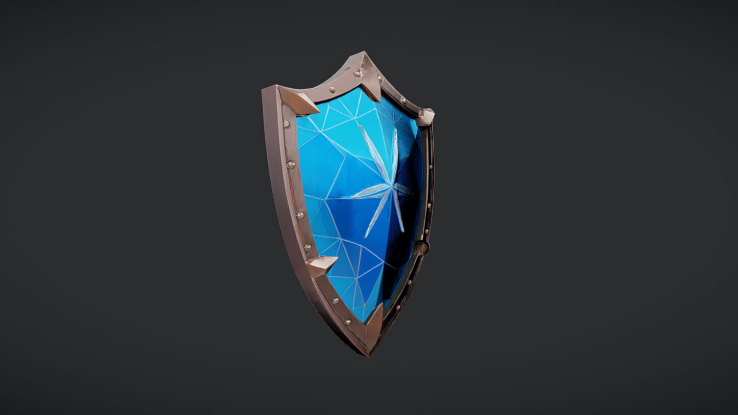 blue crystal shield 3D model_4