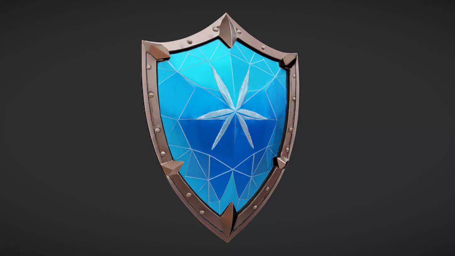 blue crystal shield 3D model_0