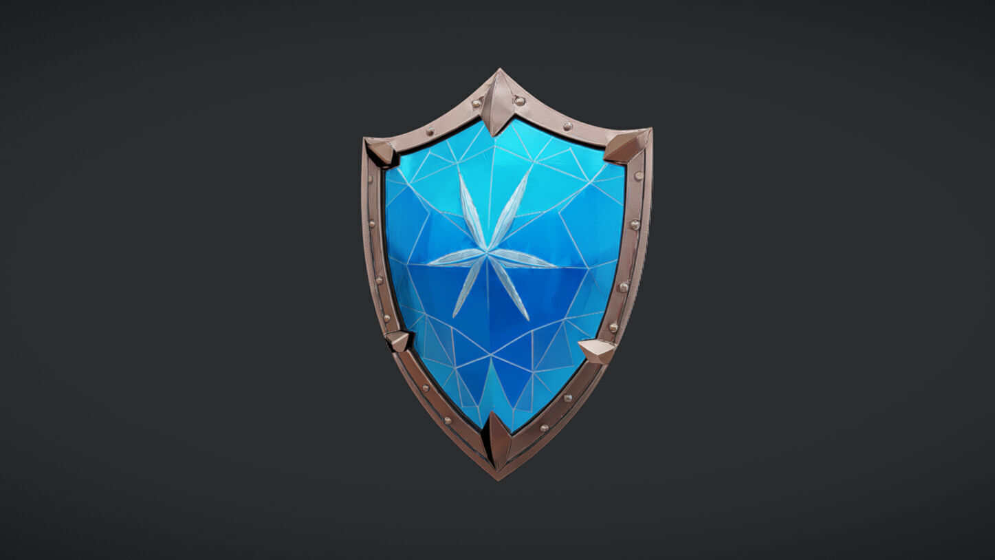 blue crystal shield 3D model_5