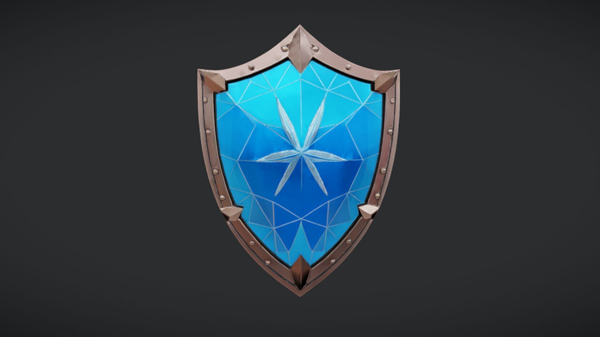 blue crystal shield 3D model_6