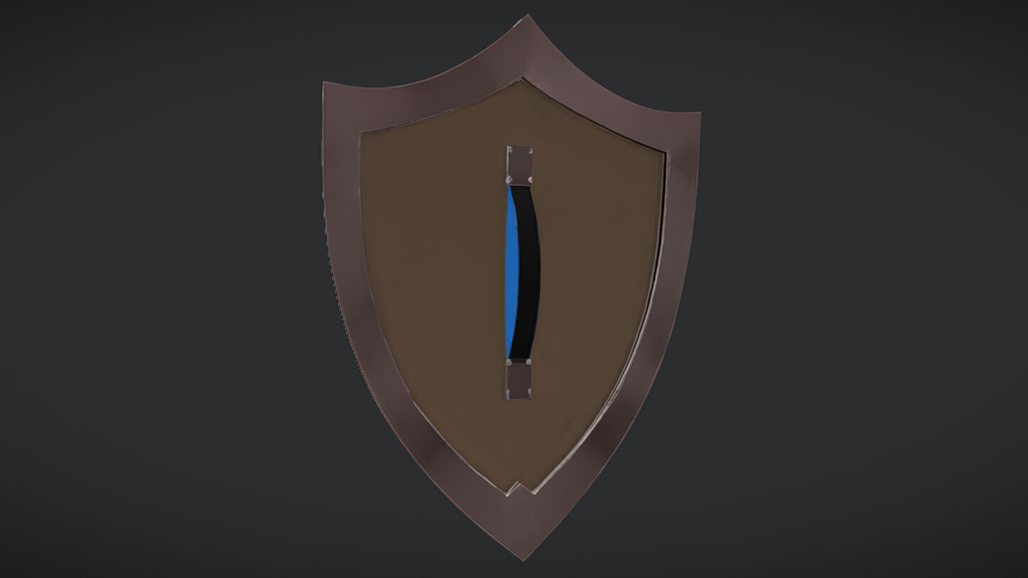 blue crystal shield 3D model_2