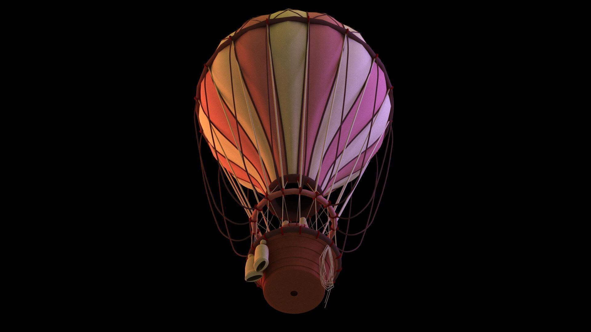 Hot Air Balloon Low-poly 3D model_4