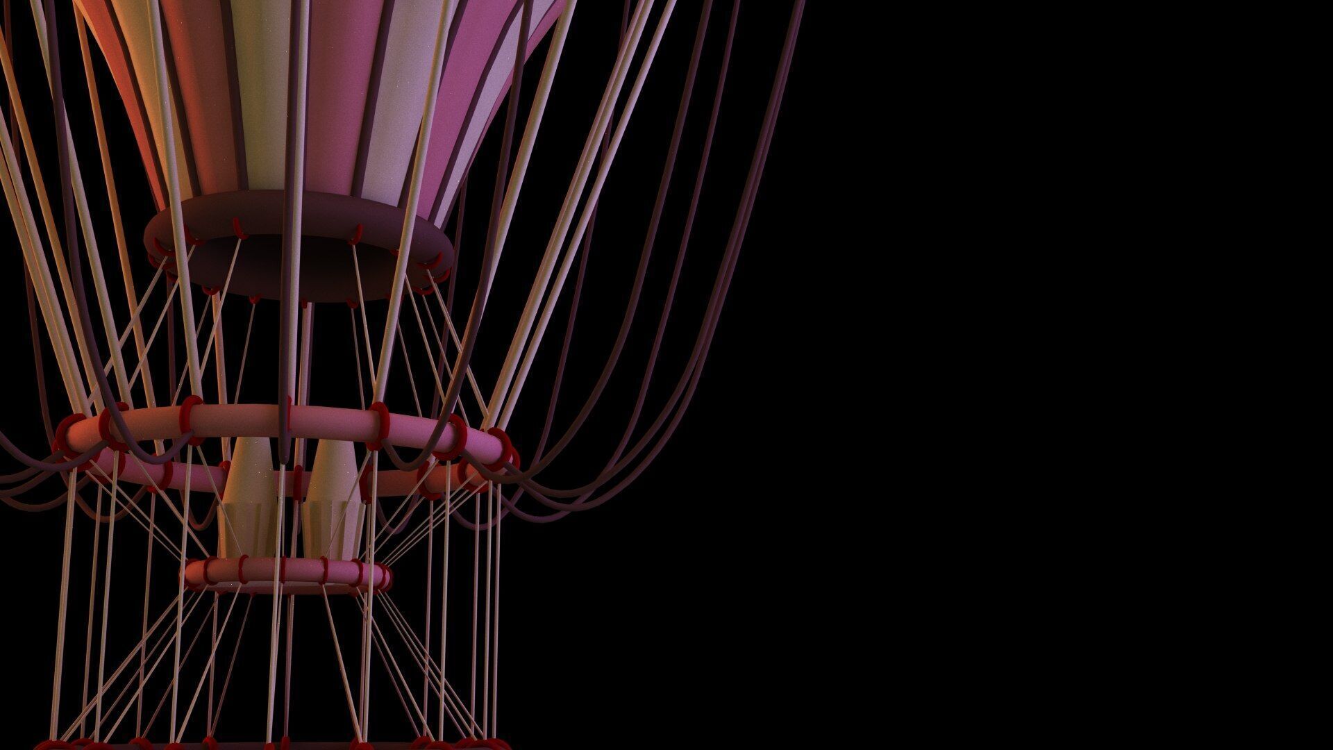 Hot Air Balloon Low-poly 3D model_2