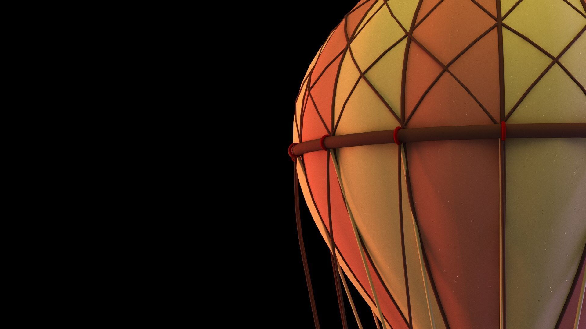 Hot Air Balloon Low-poly 3D model_3