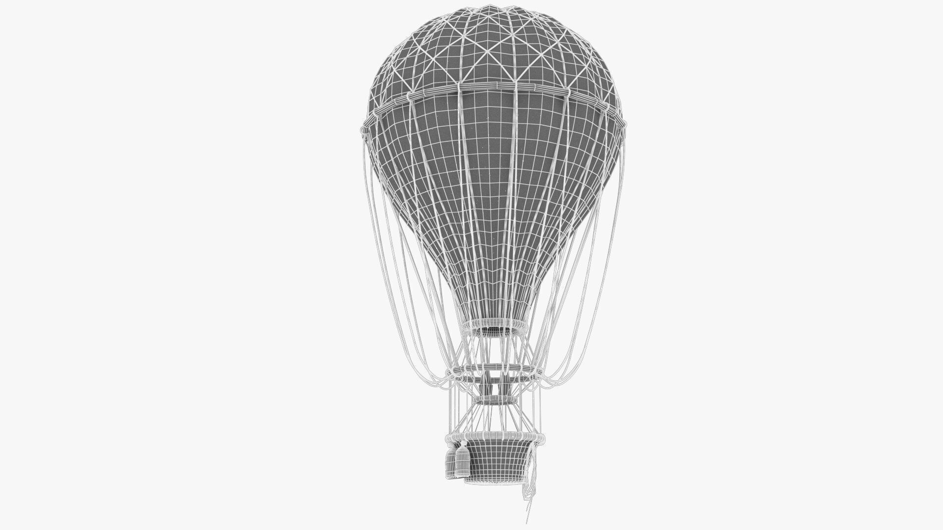 Hot Air Balloon Low-poly 3D model_6