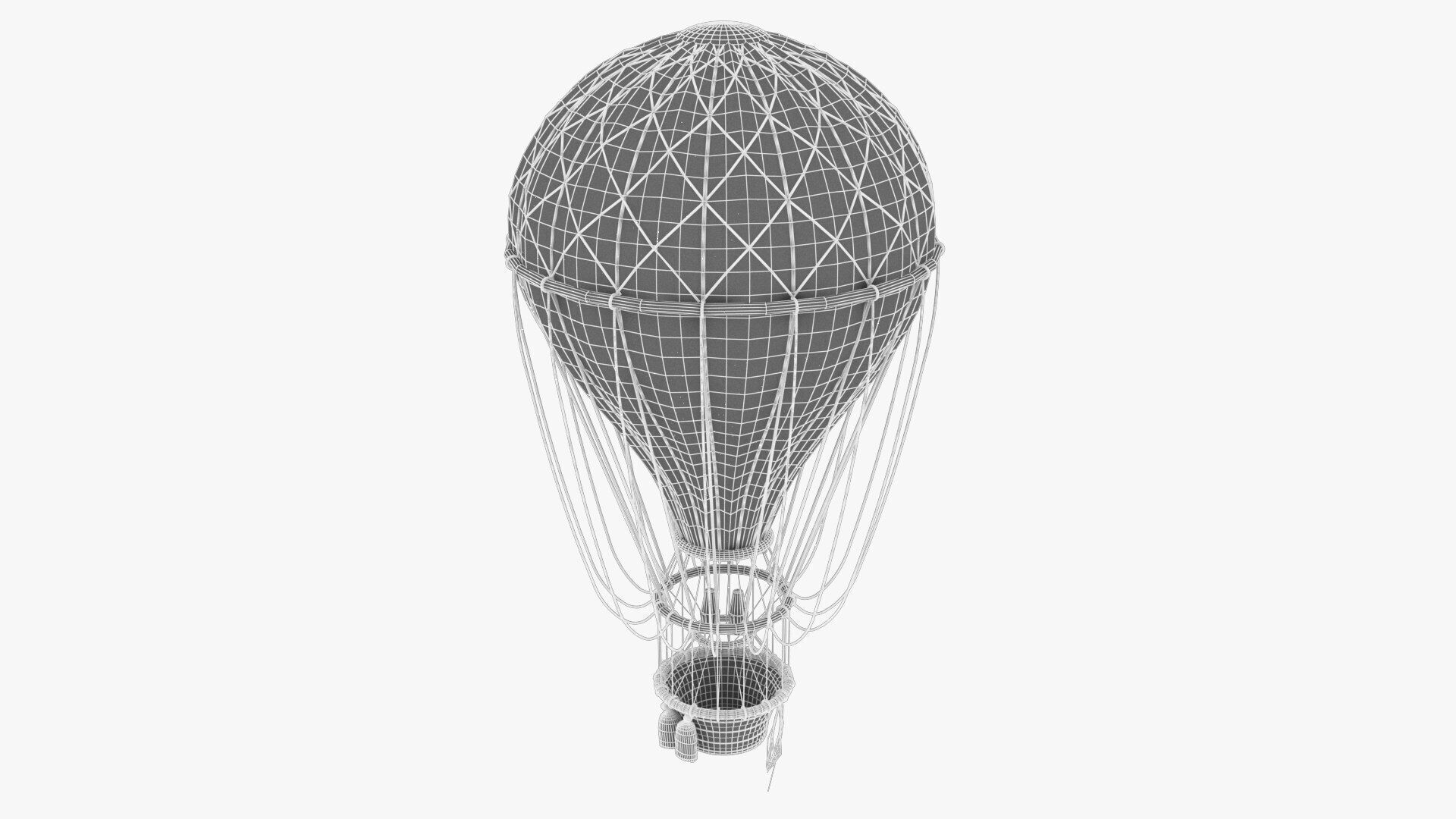 Hot Air Balloon Low-poly 3D model_7